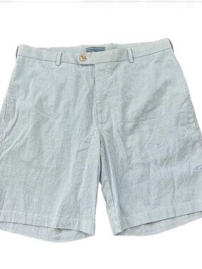 Peter Millar Seersucker Shorts Preppy Flat Front Striped Golf 9" Size 36